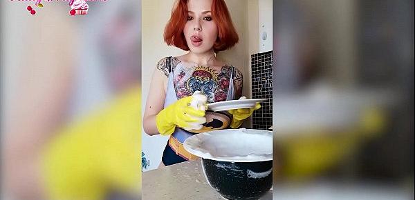  Sexy Dance During Wet Cleaning by Busty Katty Grray - Wet Tits